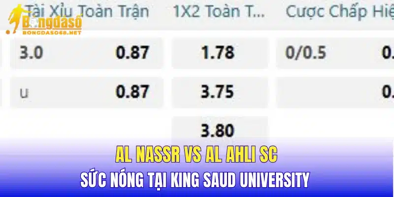 Al Nassr vs Al Ahli SC sức nóng tại King Saud University