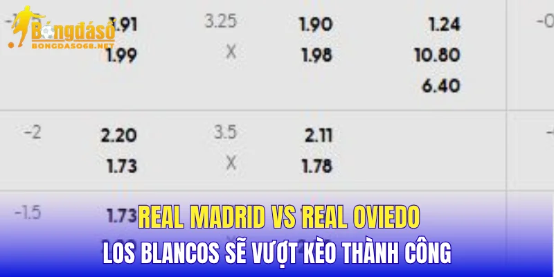 Real Madrid vs Real Oviedo Los Blancos sẽ vượt kèo thành công