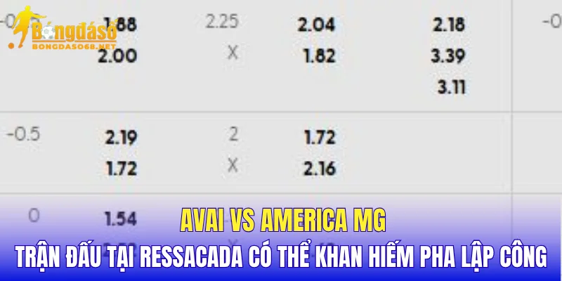 Avai vs America MG trận đấu tại Ressacada có thể khan hiếm pha lập công