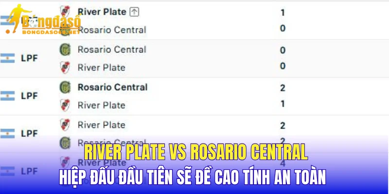 River Plate vs Rosario Central hiệp đấu đầu tiên sẽ đề cao tính an toàn