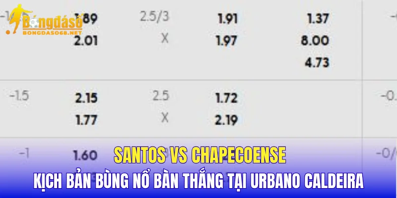 Santos vs Chapecoense kịch bản bùng nổ bàn thắng tại Urbano Caldeira